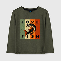 Детский лонгслив Love fish Люблю рыбу