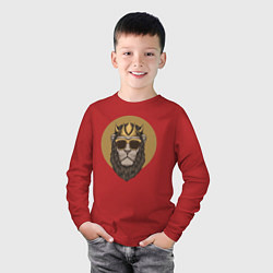Лонгслив хлопковый детский Гордый Лев с бородой, цвет: красный — фото 2