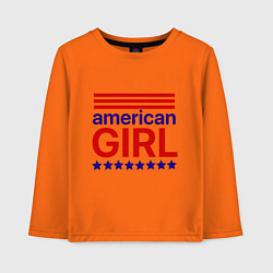 Лонгслив хлопковый детский American girl, цвет: оранжевый