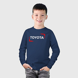 Лонгслив хлопковый детский Тойота - Огонь, цвет: тёмно-синий — фото 2