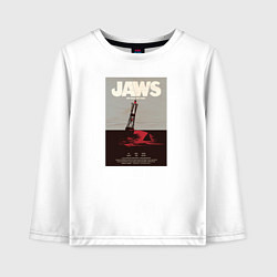 Лонгслив хлопковый детский Челюсти Jaws, цвет: белый
