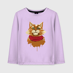 Лонгслив хлопковый детский Рыжий Кот, цвет: лаванда
