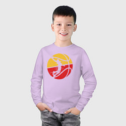 Лонгслив хлопковый детский Мой Баскетбол, цвет: лаванда — фото 2