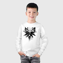 Лонгслив хлопковый детский The Witcher подтеки лого, цвет: белый — фото 2