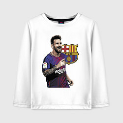 Лонгслив хлопковый детский Lionel Messi Barcelona Argentina, цвет: белый
