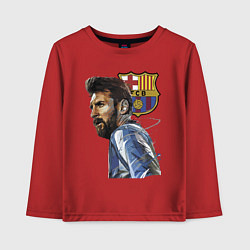 Лонгслив хлопковый детский Lionel Messi Barcelona Argentina Striker, цвет: красный