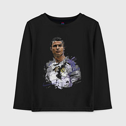 Лонгслив хлопковый детский Cristiano Ronaldo Manchester United Portugal, цвет: черный