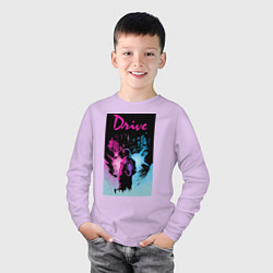 Лонгслив хлопковый детский DRIVE фильм, цвет: лаванда — фото 2