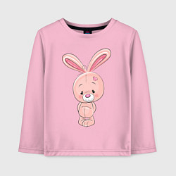Лонгслив хлопковый детский Милый кролик, цвет: светло-розовый
