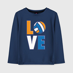 Лонгслив хлопковый детский Love Volleyball, цвет: тёмно-синий