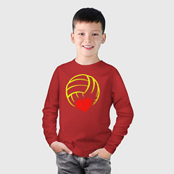 Лонгслив хлопковый детский Volleyball Heart, цвет: красный — фото 2
