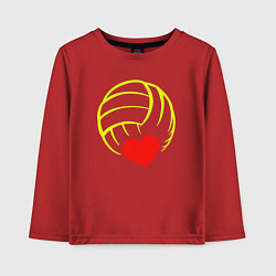 Лонгслив хлопковый детский Volleyball Heart, цвет: красный