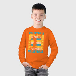 Лонгслив хлопковый детский Волейбол, цвет: оранжевый — фото 2