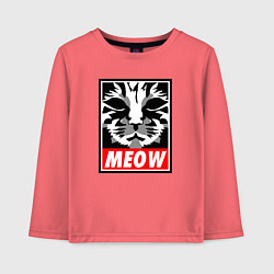 Лонгслив хлопковый детский Meow Obey, цвет: коралловый