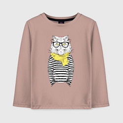 Детский лонгслив Hipster Cat