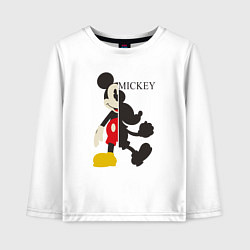 Лонгслив хлопковый детский Mickey силуэт, цвет: белый