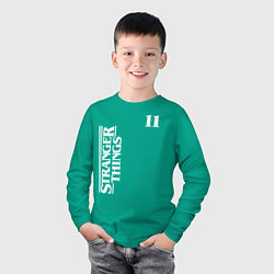 Лонгслив хлопковый детский STRANGER THINGS 11, цвет: зеленый — фото 2