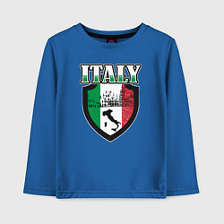 Лонгслив хлопковый детский Italy Shield, цвет: синий
