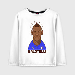 Лонгслив хлопковый детский Balotelli, цвет: белый