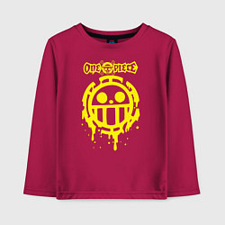 Лонгслив хлопковый детский Пираты Сердца One Piece, цвет: маджента