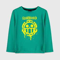 Лонгслив хлопковый детский Пираты Сердца One Piece, цвет: зеленый