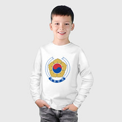 Лонгслив хлопковый детский Корея Корейский герб, цвет: белый — фото 2
