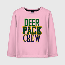 Лонгслив хлопковый детский Deer Pack Crew, цвет: светло-розовый