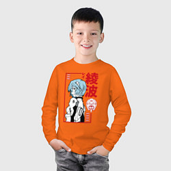 Лонгслив хлопковый детский Рей Аянами EVA-00, цвет: оранжевый — фото 2
