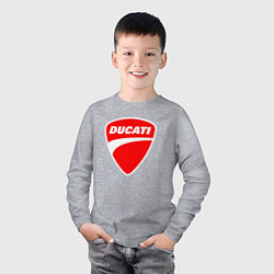 Лонгслив хлопковый детский DUCATI ДУКАТИ ЭМБЛЕМА, цвет: меланж — фото 2