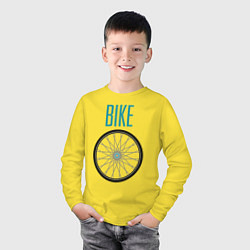 Лонгслив хлопковый детский Велосипед, колесо, цвет: желтый — фото 2