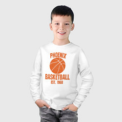 Лонгслив хлопковый детский Phoenix Basketball, цвет: белый — фото 2
