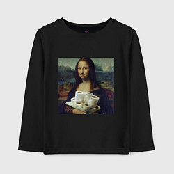 Лонгслив хлопковый детский Mona lisa, цвет: черный