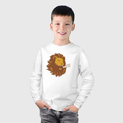 Лонгслив хлопковый детский Lion Rawr, цвет: белый — фото 2