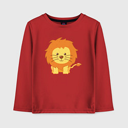 Лонгслив хлопковый детский Забавный Лев, цвет: красный