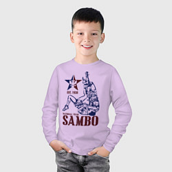 Лонгслив хлопковый детский САМБО, цвет: лаванда — фото 2