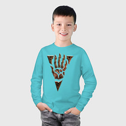 Лонгслив хлопковый детский Символ Морровинда, цвет: бирюзовый — фото 2