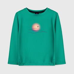 Лонгслив хлопковый детский Солнечный шар, цвет: зеленый
