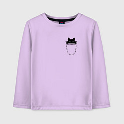 Детский лонгслив Кот в кармане