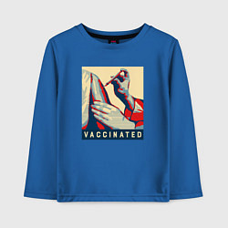 Лонгслив хлопковый детский Вакцинация, цвет: синий