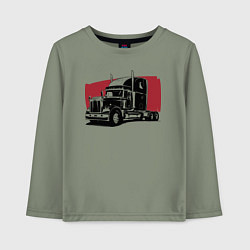 Лонгслив хлопковый детский Truck red, цвет: авокадо