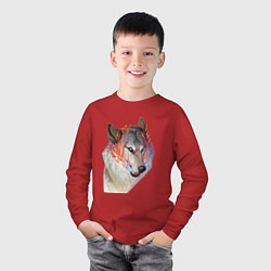 Лонгслив хлопковый детский Осенний хранитель, цвет: красный — фото 2