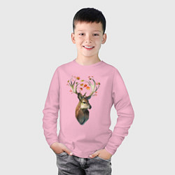 Лонгслив хлопковый детский Осенний страж, цвет: светло-розовый — фото 2