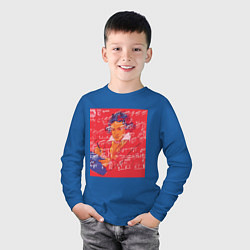 Лонгслив хлопковый детский Портрет Бетховена Энди Уорхол, цвет: синий — фото 2