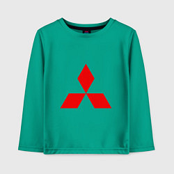 Лонгслив хлопковый детский Красный логотип Митсубиси, цвет: зеленый