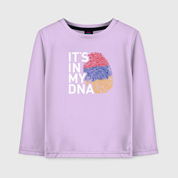 Лонгслив хлопковый детский Its in my DNA, цвет: лаванда