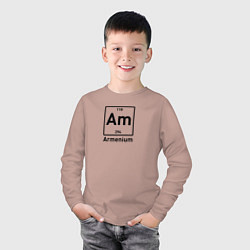 Лонгслив хлопковый детский Am -Armenium, цвет: пыльно-розовый — фото 2