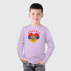 Лонгслив хлопковый детский The Heart of Armenia, цвет: лаванда — фото 2
