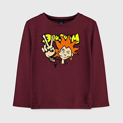 Лонгслив хлопковый детский Элизиум рыжий, цвет: меланж-бордовый
