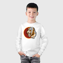 Лонгслив хлопковый детский Japan Tiger, цвет: белый — фото 2