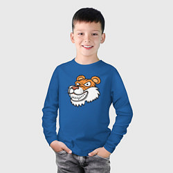 Лонгслив хлопковый детский Хитрый Тигр, цвет: синий — фото 2